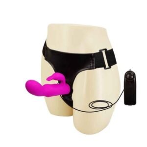 Arnes con conejo vibrador silicona (vibración variable)